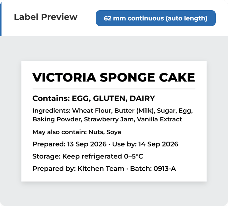 Cake Label