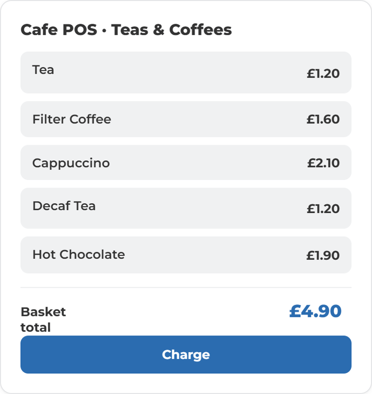 Care Home Cafe Dashboards- POS