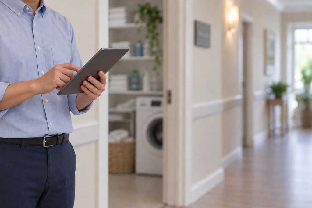 Completing a checklist on an iPad