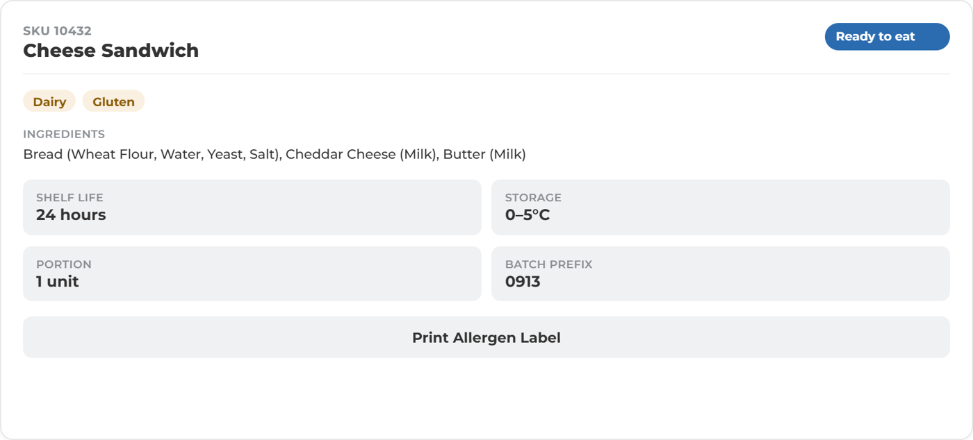 Cheese Sandwich Catalogue Item