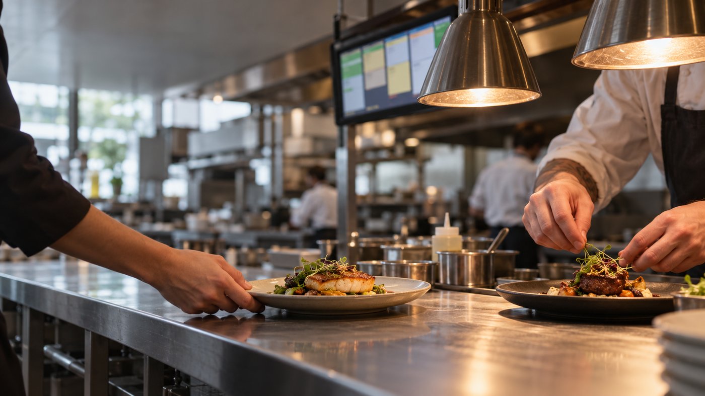Coordinated service at the kitchen pass-3