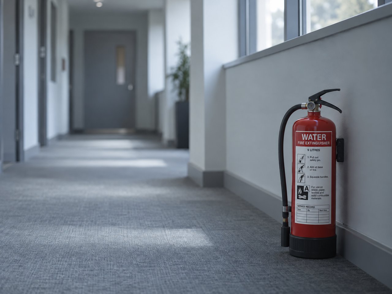 Factory-style water extinguisher label