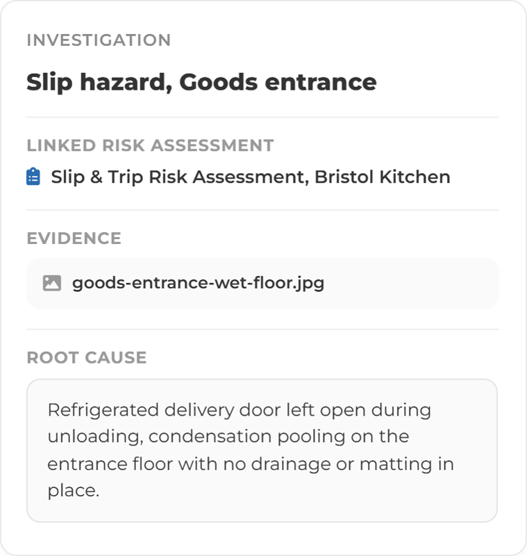 Incident Investigation Screens- Investigation