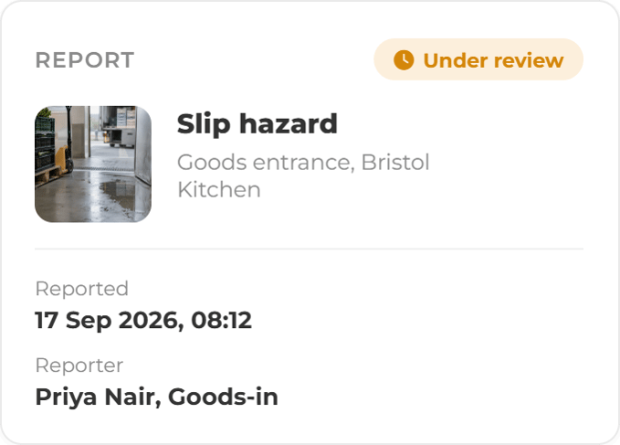 Incident Reporting Cards- Slip Hazard