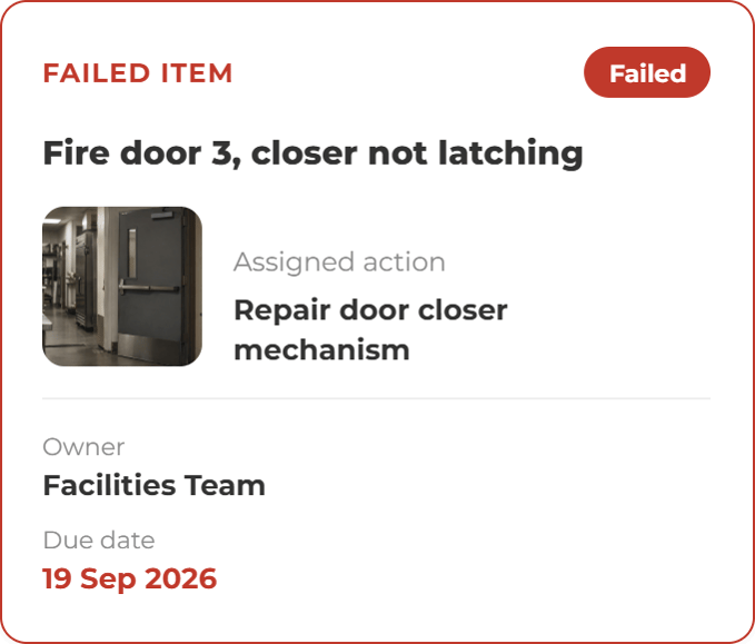 Inspection Template & Multi-Site Screens- Failed Item