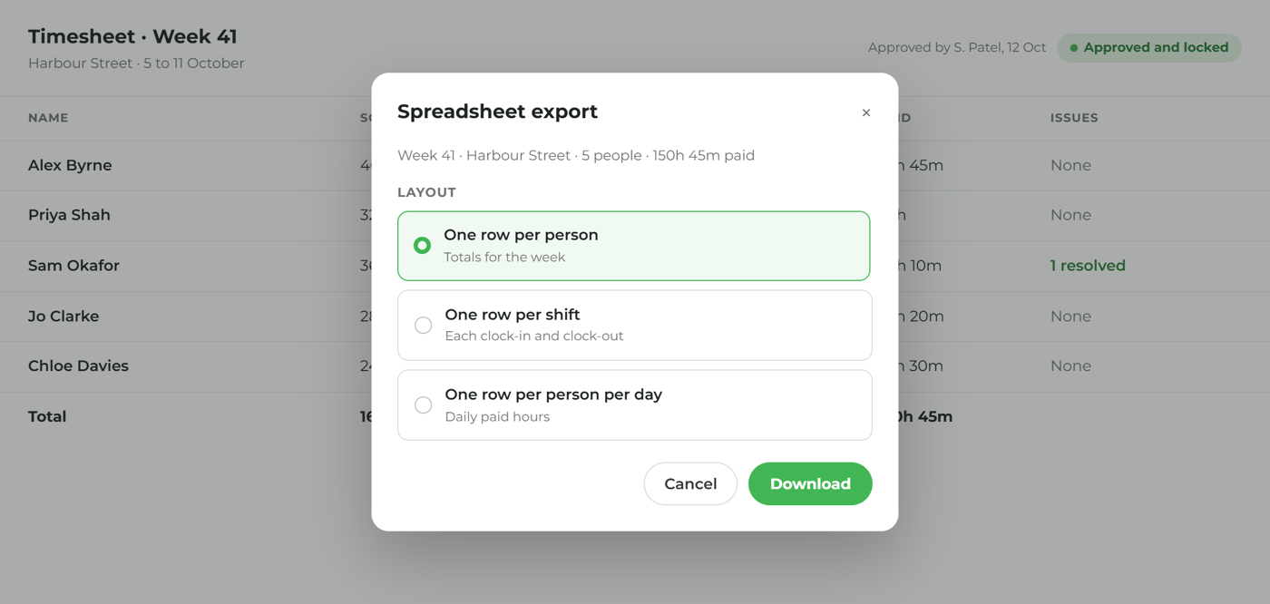 Scheduling Cards- Payroll