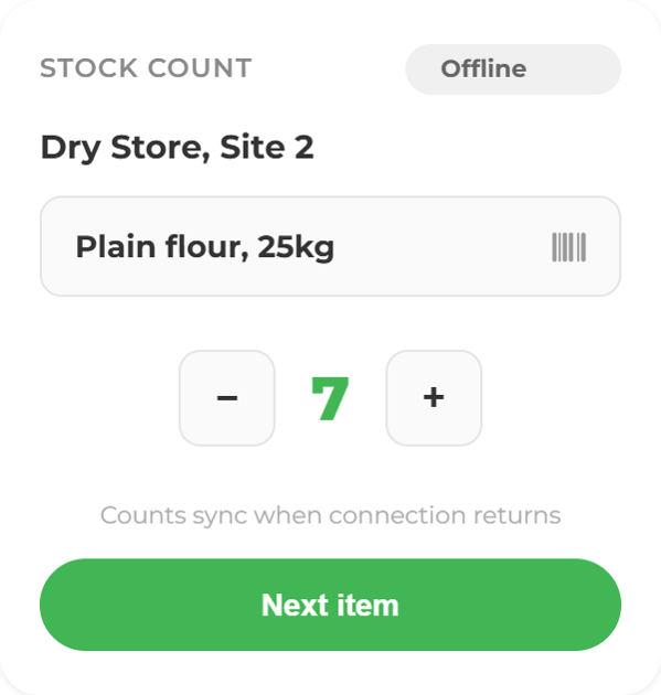 Stock Detail & Mobile Cards - stock count