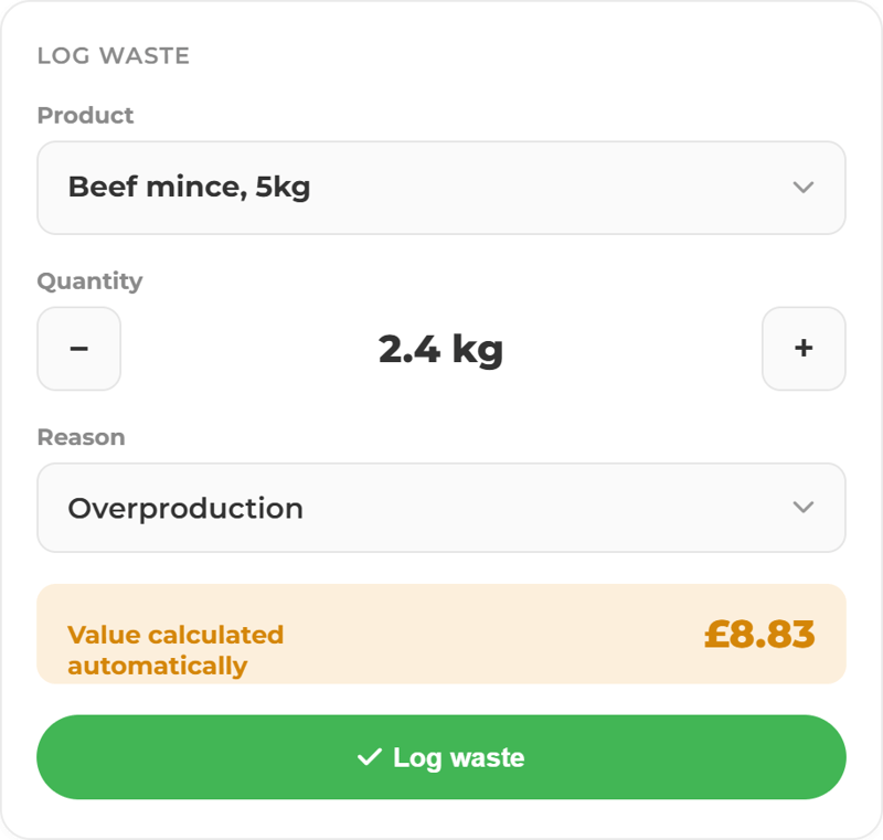 Sustainability Reporting Screens- log waste