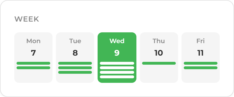 Capacity Scheduling Cards calendar