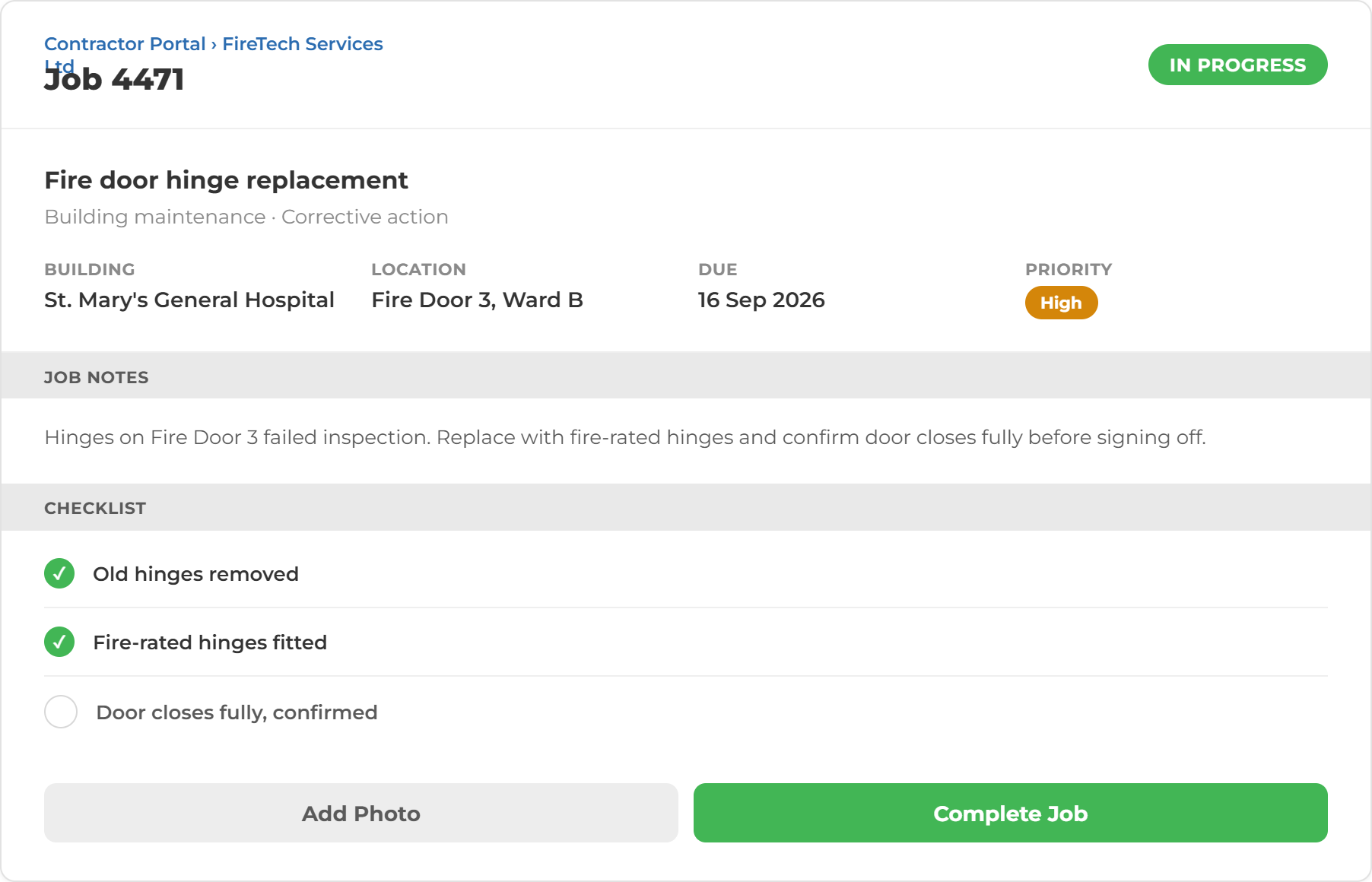 Contractor Portal Job View-selection